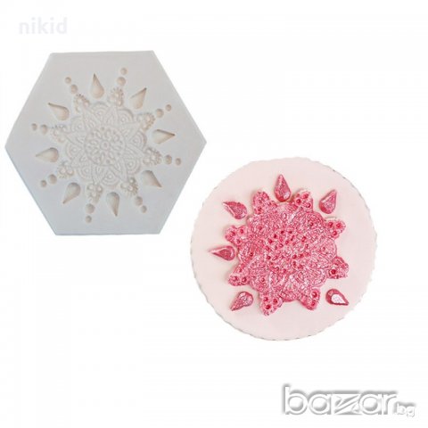 Дантелена звезда силиконов молд дантела за украса декорация фондан торта мъфин