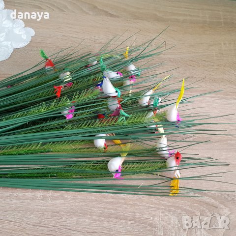 785 Изкуствен букет висока тревичка с пиленца за декорация и аранжиране 82см, снимка 3 - Изкуствени цветя - 24479764