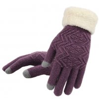 Дамски зимни екранни ръкавици Елегантни пълен пръст, снимка 2 - Шапки - 23385636