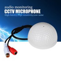 Куполен Аудио Мониторинг CCTV Микрофон за Видеонаблюдение с Регулируема Чувствителност, снимка 1 - Микрофони - 25837673
