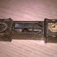 Мини ретро колекция часовник с махало-месинг-9х3х2см-внос швеицария, снимка 14 - Антикварни и старинни предмети - 17522437
