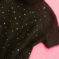 Черна блуза поло от ангора , снимка 3 - Блузи с дълъг ръкав и пуловери - 23210299