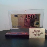 Сувенири банкноти 100 златни долара в стъклена поставка и масивно дърво + Сертификат, снимка 12 - Нумизматика и бонистика - 8641322