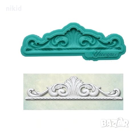 ОР46 Орнамент силиконов молд къс борд кант форма декорация торта фондан шоколад и др, снимка 1