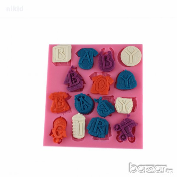 бебе бебешки надпис baby girl baby Boy силиконов молд форма украса декор торта фондан шоколад, снимка 1