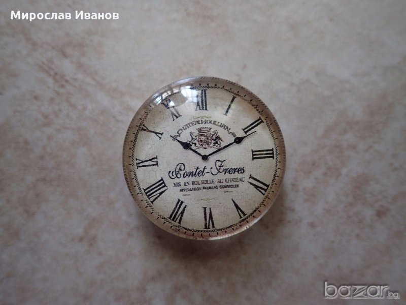стъклен магнит Ретро часовник от Франция, снимка 1