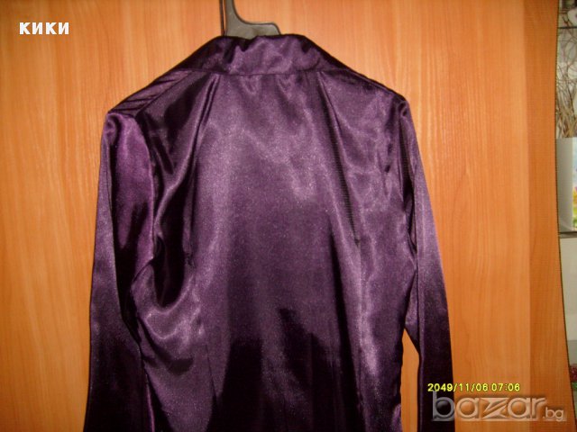 Дамска лилава сатенена риза -НОВА, снимка 5 - Ризи - 11191363