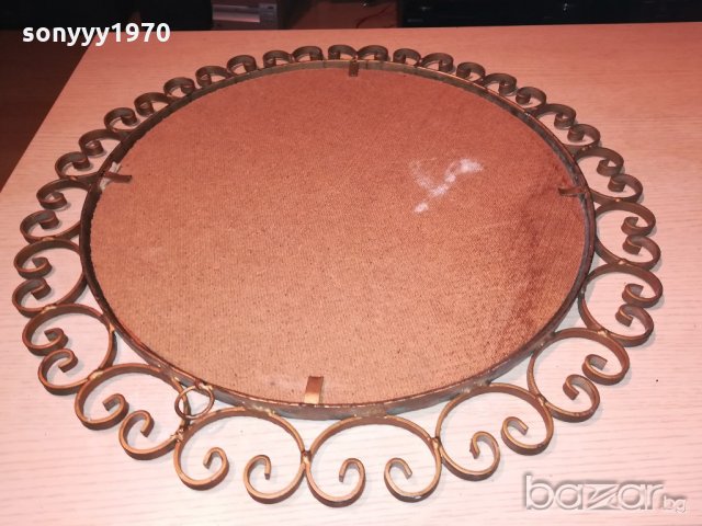 АНТИК-огледало 57см-ковано желязо-цвят злато-внос швеицария, снимка 12 - Антикварни и старинни предмети - 20291579