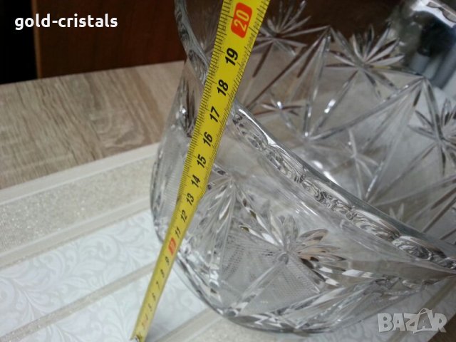 голяма кристална купа , снимка 3 - Антикварни и старинни предмети - 22999370