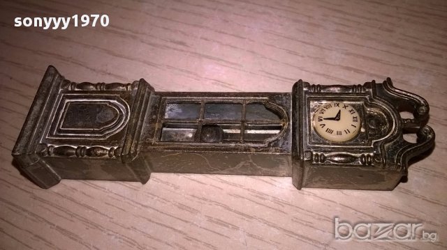 Мини ретро колекция часовник с махало-месинг-9х3х2см-внос швеицария, снимка 14 - Антикварни и старинни предмети - 17522437