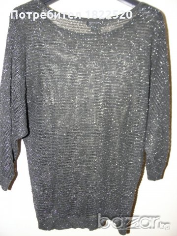 Сива ефектна блуза, снимка 4 - Блузи с дълъг ръкав и пуловери - 19918076