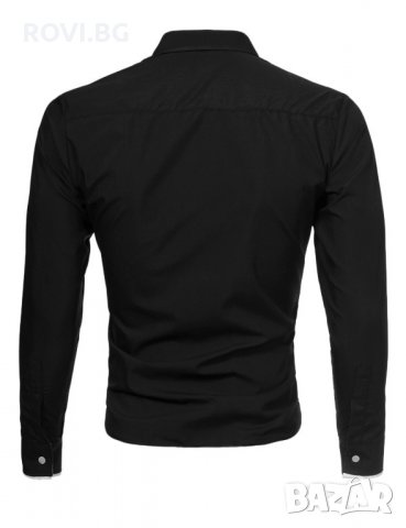 Мъжка риза бяла с черни копчета / черна с бели копчета, снимка 5 - Ризи - 21551237