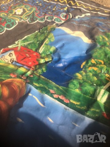 Много голям, стар,рисуван ковьор , снимка 6 - Антикварни и старинни предмети - 25908329