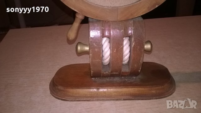 корабен рул с часовник-34х21х9см-внос швеицария, снимка 10 - Колекции - 26045390