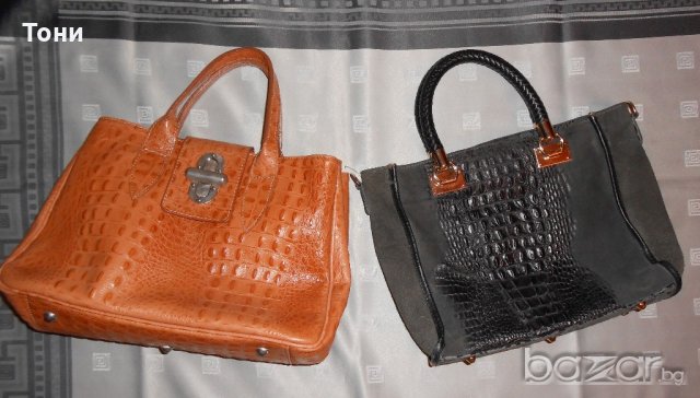 Кафява  кожена чанта genuine leather Made in Italy, снимка 16 - Чанти - 20925504