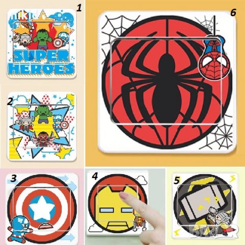 Марвел Спайдърмен Айрън мен Капитан стикер за контакт ключ на лампа копчето 6 вида по избор герои