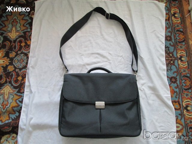 SAMSONITE сива чанта за през рамо с отделение за лаптоп., снимка 1 - Чанти - 18436014