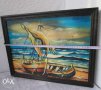 Картина с рамка - морски пейзаж, лодки, море, маринистика, снимка 5