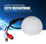 Куполен Аудио Мониторинг CCTV Микрофон за Видеонаблюдение с Регулируема Чувствителност, снимка 1