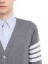 THOM BROWNE Striped Grey Cardigan Мъжки Пуловер Жилетка size S, снимка 5