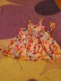 Розова рокля с флорални мотиви, декорирана с паети. За ръст до 152 см , снимка 1 - Детски рокли и поли - 26163080
