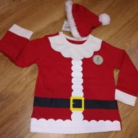 Коледен сет от две части- блузка и шапка, снимка 2 - Комплекти за бебе - 22128360