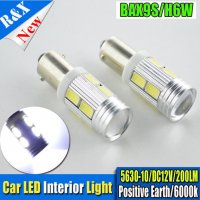 2 броя габарити BAX9S 10 LED диода с лупи, крушка, H6W-DC 12 V крушки , снимка 1 - Аксесоари и консумативи - 20574346