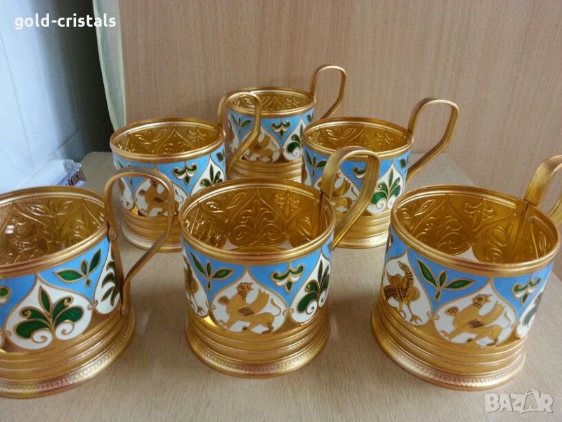 руски стакани подстакани с емайл , снимка 1