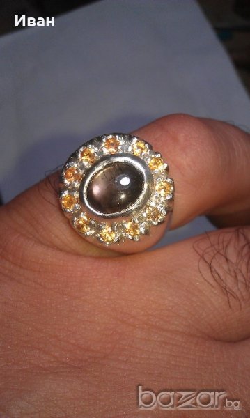 Сребърен пръстен със сапфири, снимка 1