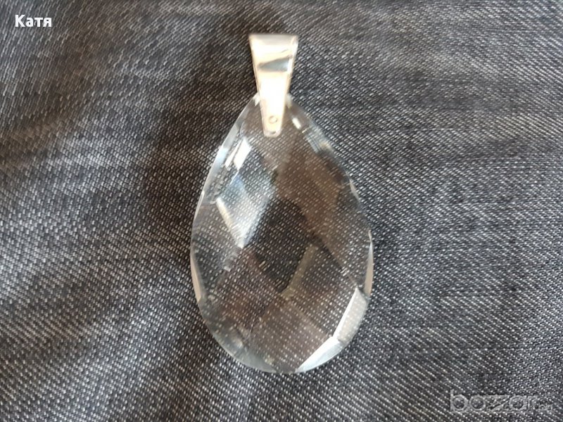 Ново кристално, сребърно колие (сребро + кристал), снимка 1