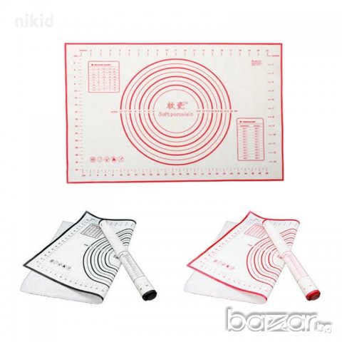 прозрачна силиконова подложка килимче разграфена за торта украса месене печене точене разточване