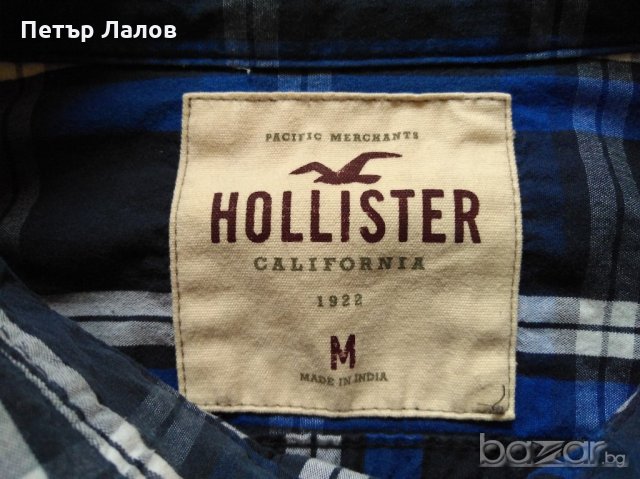 Намалена HOLLISTER риза мъжка синьо каре, снимка 5 - Ризи - 20919643