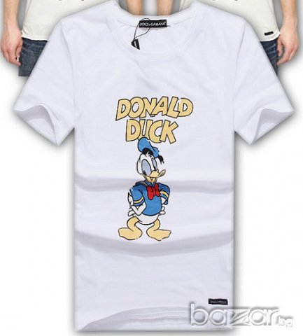 D&G Dolce and Gabbana Donald Duck Print Мъжка Тениска size 46 (S), снимка 2 - Тениски - 6872312
