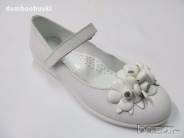 Обувки Ponki естествена кожа в бяло /31-36/, снимка 1 - Детски сандали и чехли - 17752012