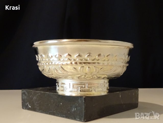 Посребрена медна купичка за ядки,маркирана, снимка 2 - Антикварни и старинни предмети - 26180047