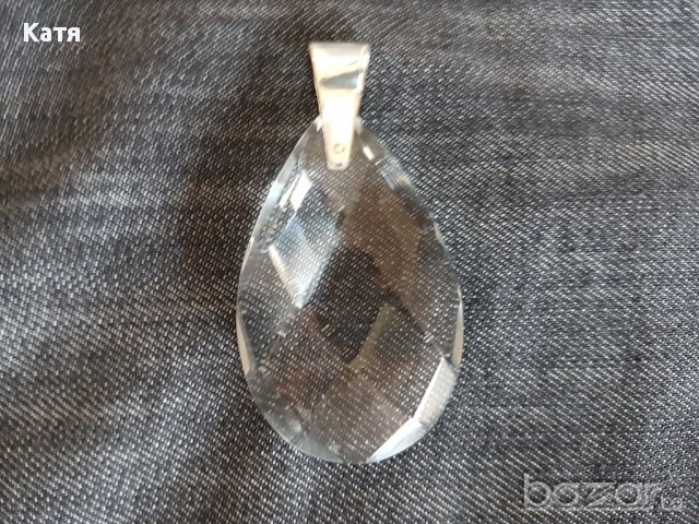 Ново кристално, сребърно колие (сребро + кристал)