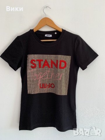 черна тениска Liu Jo налична три размера , снимка 5 - Тениски - 24948384