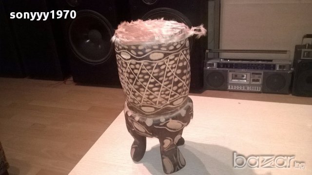 Африканска тарамбука с кожа-33х17см-внос швеицария, снимка 9 - Ударни инструменти - 17009013