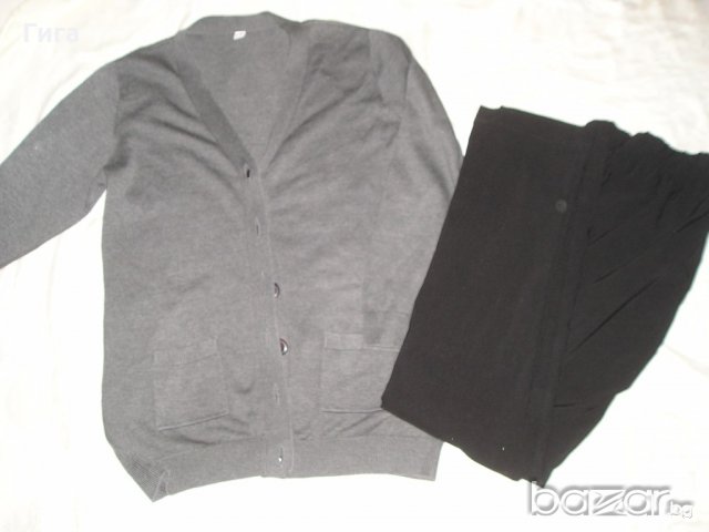 Дълга сива жилетка и панталон клин Л-ки, снимка 3 - Жилетки - 18180008