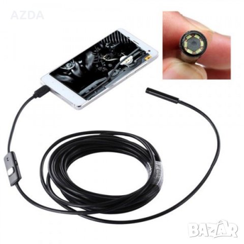 USB ендоскоп камера за андроид и PC  1м  2м  3.5м  7мм. 6 LED , снимка 1 - USB кабели - 24322242