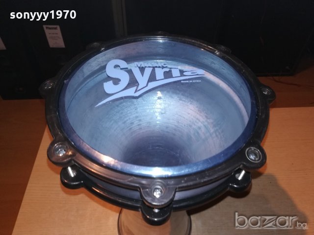 НОВА алуминиева-Music syria-made in syria-тарамбука-40х25см, снимка 10 - Ударни инструменти - 21196376