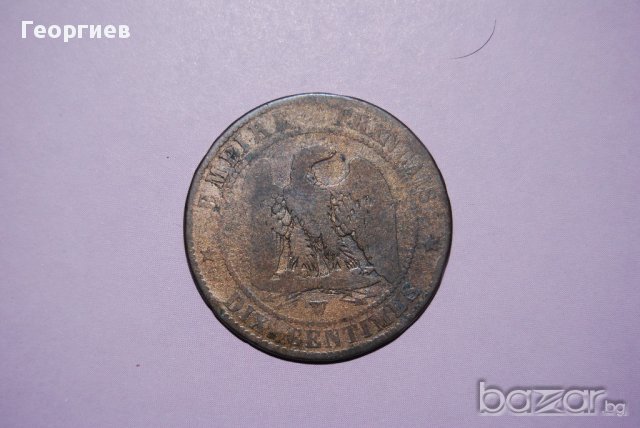 10 сантим Франция 1854 Наполеон 3 