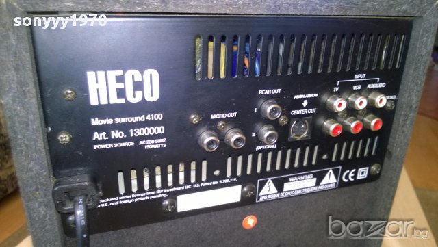 heco movie surround 4100-150watts-активен събуфер-40/32/22см-внос швеицария, снимка 4 - Ресийвъри, усилватели, смесителни пултове - 9271160
