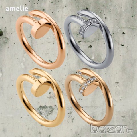 Дамски пръстен Cartier LOVE Nail реплика. Колекция Amélie., снимка 2 - Пръстени - 15917194
