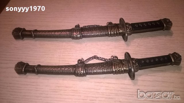 Самураиски метални 21/25см-2бр-внос швеицария, снимка 5 - Антикварни и старинни предмети - 16120460