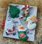 5 големи Коледни фигурки силиконов молд форма декорация торта фондан шоколад и др, снимка 1 - Форми - 24066841