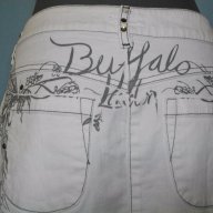 Бяла изнищена дънкова пола с декорации "Buffalo" by David Bitton / голям размер, снимка 7 - Поли - 14796224