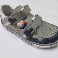 Ортопедични детски обувки от естествена кожа RENBUT сиво/синьо, снимка 1 - Детски маратонки - 17936947