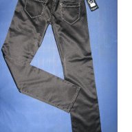 Poison scorpion jeans - плътен панталон с еластичност и сатенен ефект, снимка 3 - Панталони - 9141962