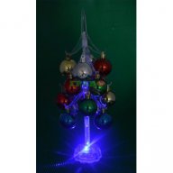 Декоративна елхичка с 16 цветни топки, светеща в различни цветове. Изработена от PVC материал. , снимка 1 - Други - 16201976